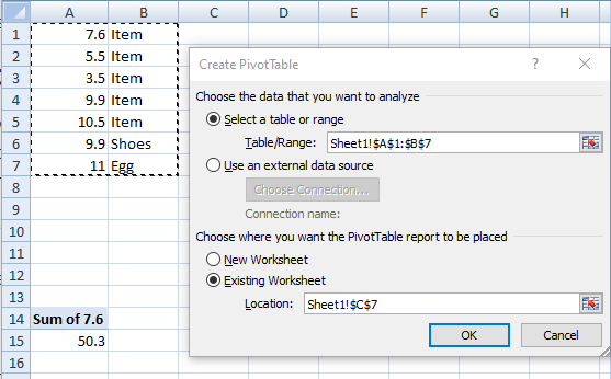 creating a pivot table in excel